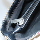 BURBERRY Nova Check Hand Bag PVC Beige Silver Auth am8055-23