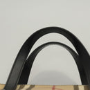 BURBERRY Nova Check Hand Bag PVC Beige Silver Auth am8055-8