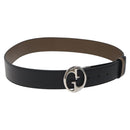 GUCCI Belt Leather Outlet 37.4"" Black Silver 449715 Auth am8061-1