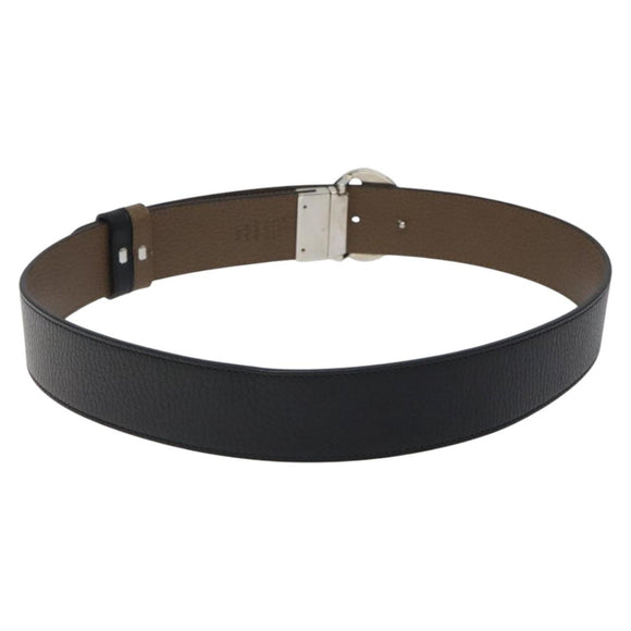 GUCCI Belt Leather Outlet 37.4"" Black Silver 449715 Auth am8061