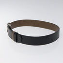 GUCCI Belt Leather Outlet 37.4"" Black Silver 449715 Auth am8061-4