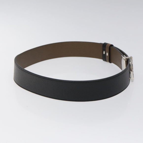 GUCCI Belt Leather Outlet 37.4"" Black Silver 449715 Auth am8061