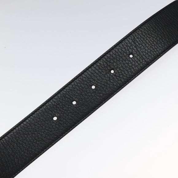 GUCCI Belt Leather Outlet 37.4"" Black Silver 449715 Auth am8061