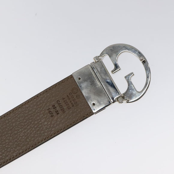 GUCCI Riem Leer Outlet 37.4"" Zwart Zilver 449715 Auth am8061