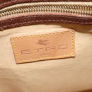 ETRO Paisley Shoulder Bag PVC Leather Brown Gold Auth am8067-14
