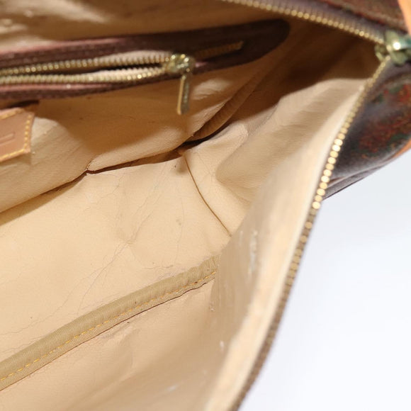 ETRO Paisley Shoulder Bag PVC Leather Brown Gold Auth am8067
