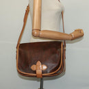 ETRO Paisley Shoulder Bag PVC Leather Brown Gold Auth am8067-20