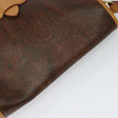 ETRO Paisley Shoulder Bag PVC Leather Brown Gold Auth am8067-6