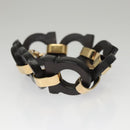 Salvatore Ferragamo Gancini Bracelet Wood Black Auth am8079-5