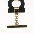Salvatore Ferragamo Gancini Bracelet Wood Black Auth am8079-7