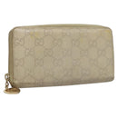 GUCCI GG Canvas Guccissima Long Wallet Leather White 308005 Auth am8081-1