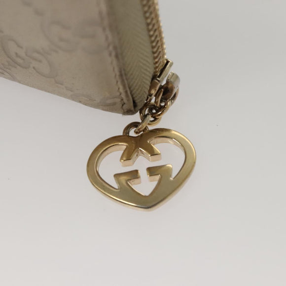 GUCCI GG Canvas Guccissima Long Wallet Leather White 308005 Auth am8081