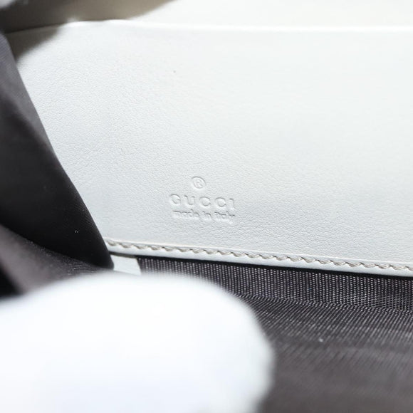 GUCCI GG Canvas Guccissima Long Wallet Leather White 308005 Auth am8081