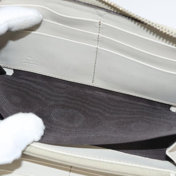 GUCCI GG Canvas Guccissima Long Wallet Leather White 308005 Auth am8081