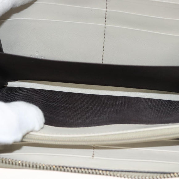 GUCCI GG Canvas Guccissima Long Wallet Leather White 308005 Auth am8081