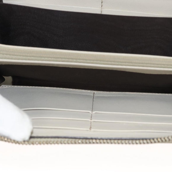 GUCCI GG Canvas Guccissima Long Wallet Leather White 308005 Auth am8081