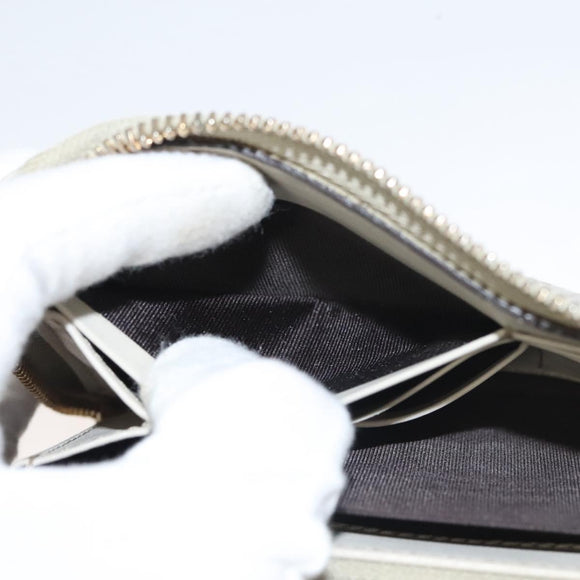 GUCCI GG Canvas Guccissima Long Wallet Leather White 308005 Auth am8081