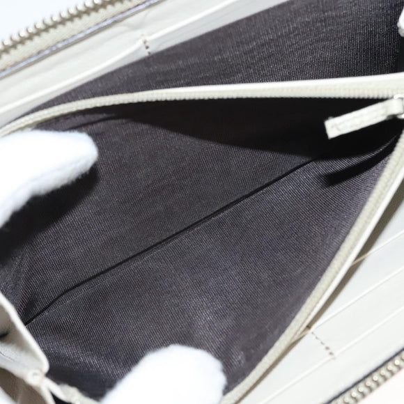 GUCCI GG Canvas Guccissima Long Wallet Leather White 308005 Auth am8081