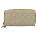 GUCCI GG Canvas Guccissima Long Wallet Leather White 308005 Auth am8081-13