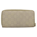 GUCCI GG Canvas Guccissima Long Wallet Leather White 308005 Auth am8081-2