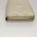 GUCCI GG Canvas Guccissima Long Wallet Leather White 308005 Auth am8081-3