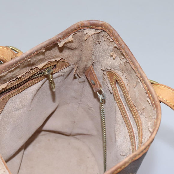 LOUIS VUITTON Monogram Bucket PM Shoulder Bag M42238 LV Auth am8090