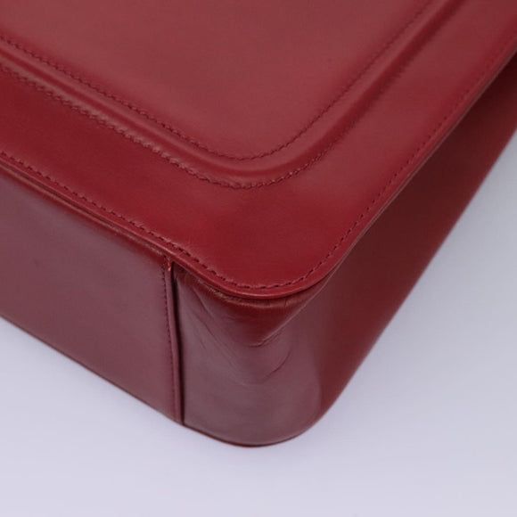 VERSACE Tote Bag Leather Red Gold Auth am8101