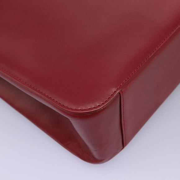 VERSACE Tote Bag Leather Red Gold Auth am8101