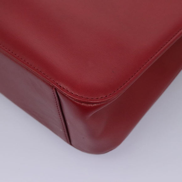 VERSACE Tote Bag Leather Red Gold Auth am8101