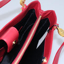 VERSACE Tote Bag Leather Red Gold Auth am8101-20