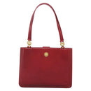 VERSACE Tote Bag Leather Red Gold Auth am8101-13