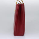 VERSACE Tote Bag Leather Red Gold Auth am8101-4