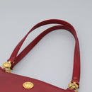 VERSACE Tote Bag Leather Red Gold Auth am8101-8