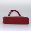 VERSACE Tote Bag Leather Red Gold Auth am8101-5