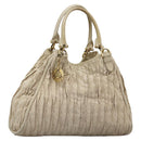 BALLY Tote Bag Leather Beige Gold Auth am8137-1