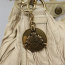 BALLY Tote Bag Leather Beige Gold Auth am8137-15