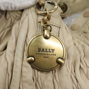 BALLY Tote Bag Leather Beige Gold Auth am8137-16