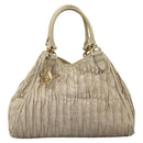 BALLY Tote Bag Leather Beige Gold Auth am8137-2