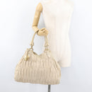 BALLY Tote Bag Leather Beige Gold Auth am8137-26