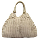 BALLY Tote Bag Leather Beige Gold Auth am8137-3