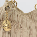 BALLY Tote Bag Leather Beige Gold Auth am8137-3