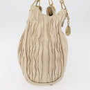 BALLY Tote Bag Leather Beige Gold Auth am8137-7