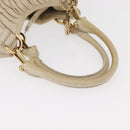 BALLY Tote Bag Leather Beige Gold Auth am8137-9
