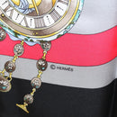 HERMES Carre 90 ""Parmi les fleurs je compte les heures"" Black Auth am8152-17