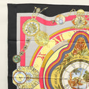 HERMES Carre 90 ""Parmi les fleurs je compte les heures"" Black Auth am8152-2