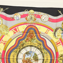 HERMES Carre 90 ""Parmi les fleurs je compte les heures"" Black Auth am8152-3