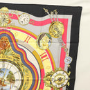 HERMES Carre 90 ""Parmi les fleurs je compte les heures"" Black Auth am8152-4