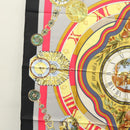 HERMES Carre 90 ""Parmi les fleurs je compte les heures"" Black Auth am8152-5