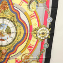 HERMES Carre 90 ""Parmi les fleurs je compte les heures"" Black Auth am8152-7
