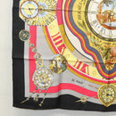 HERMES Carre 90 ""Parmi les fleurs je compte les heures"" Black Auth am8152-8